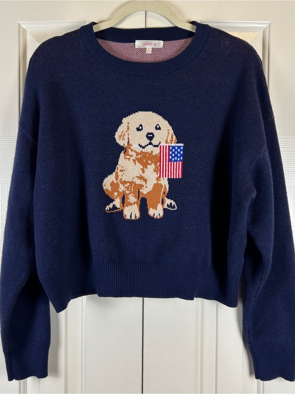 Stella Tweed Dog American Flag Sweater